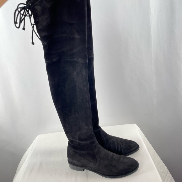 Stuart Weitzman Lowland Suede Over-the-Knee Boots in Black Size 7.5 - Picture 8 of 14